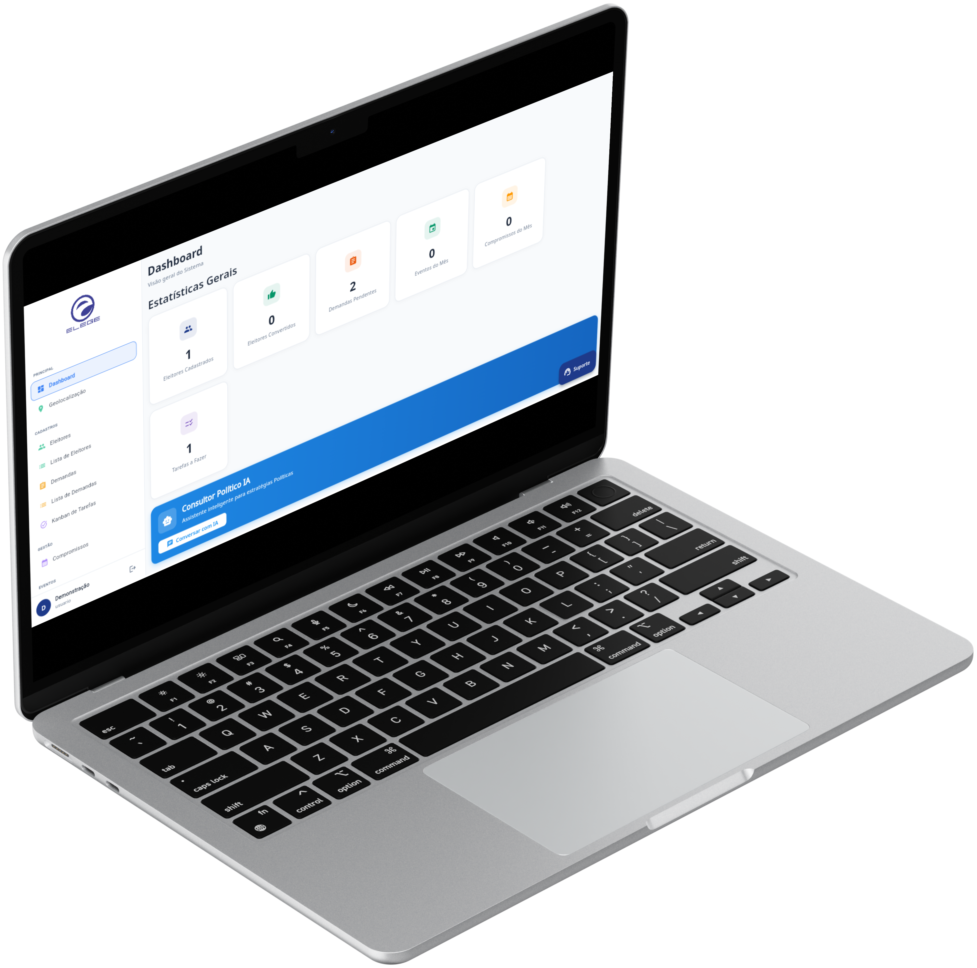 Interface do sistema ELEGE
